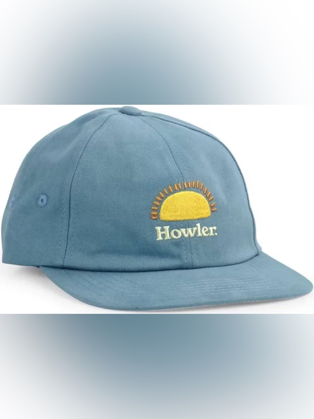 Howler Brothers Blue Strapback Hat with Yellow Sun Embroidery